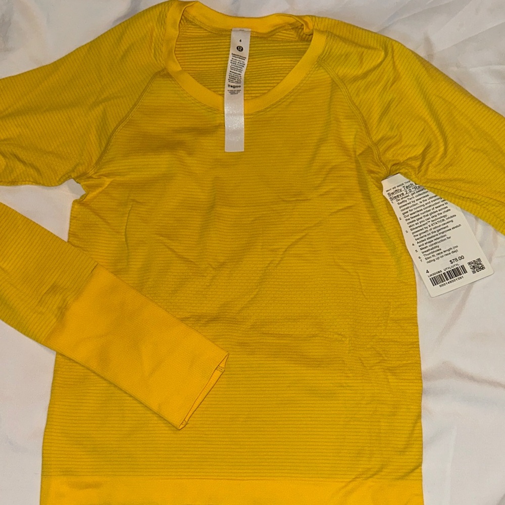 Lululemon swiftly tech long sleeve 2.0 Yellow Long Sleeve Top